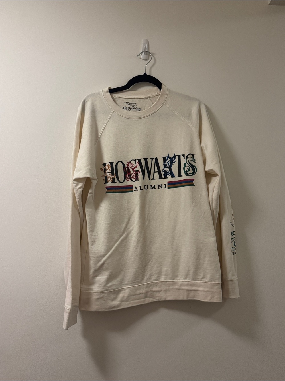 Hogwarts Alumni Cream Crewneck Sweatshirt - Classic Collegiate Graphic